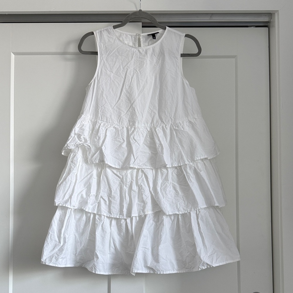 Who What Wear White Tiered Dress